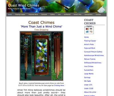 Coast Chimes  website snapshot