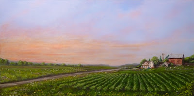 Sunset on the Farm- farm artwork for sale