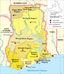 Ghana Map of Regions