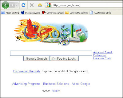 Google homepage on June 17, 2009