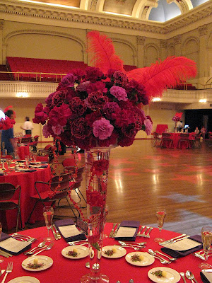 Up close you can see that the carnation theme continued to the tables