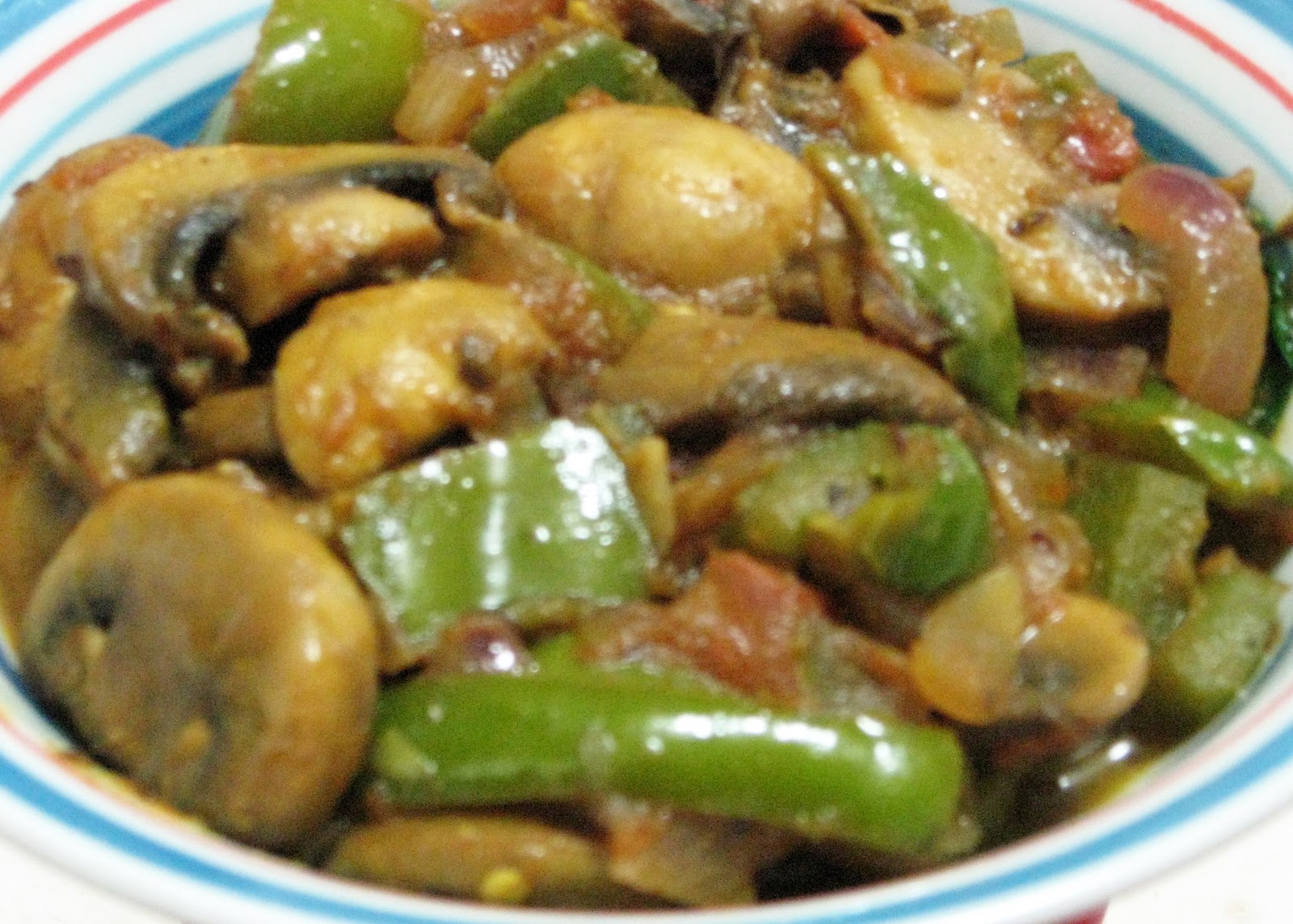 Simple Vegetarian Recipes Mushroom Capsicum Masala