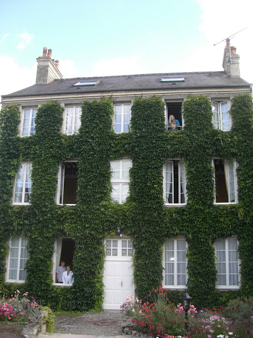 CC, her Uncle Van and Grandmother Phoebe at the wonderful hotel in Bayeaux