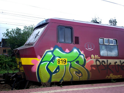 Images of european freight and  train graffiti art