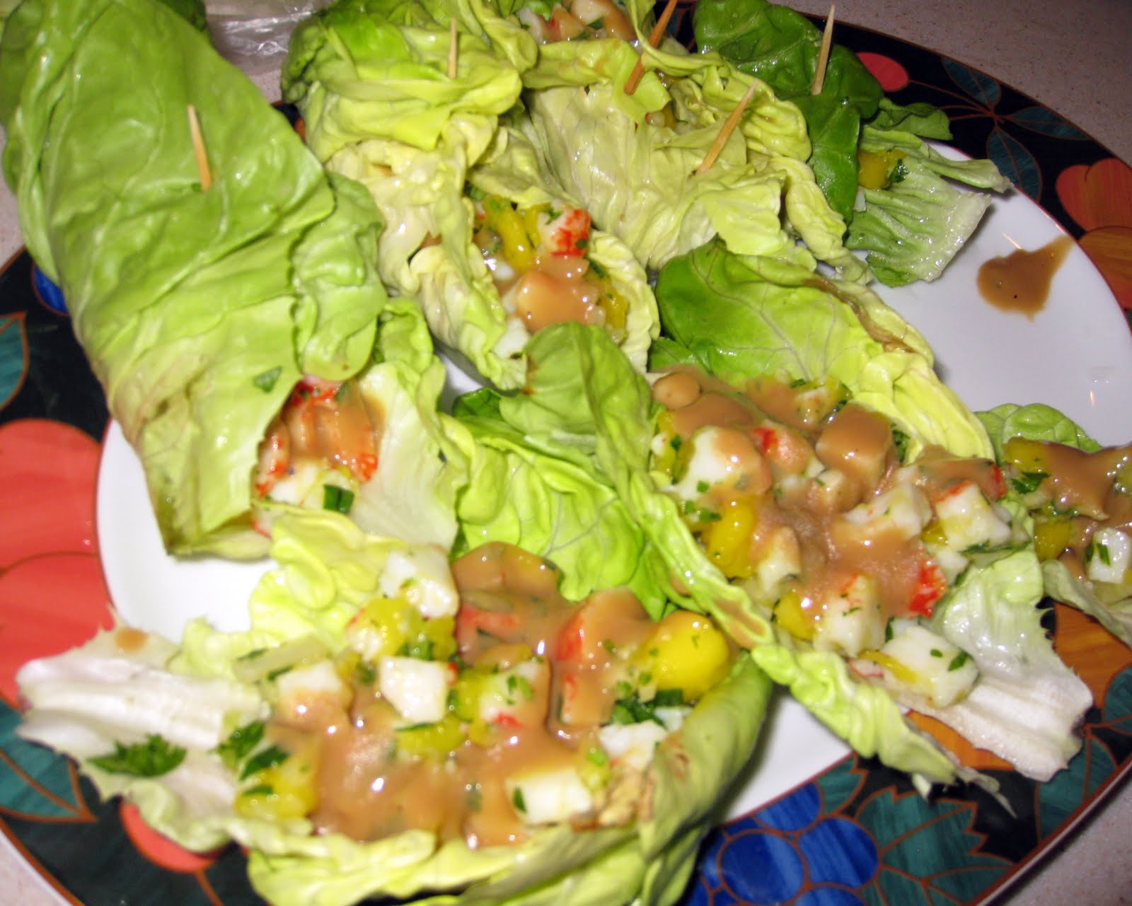 Blonde Domestic Goddess Crab & Mango Lettuce Wraps