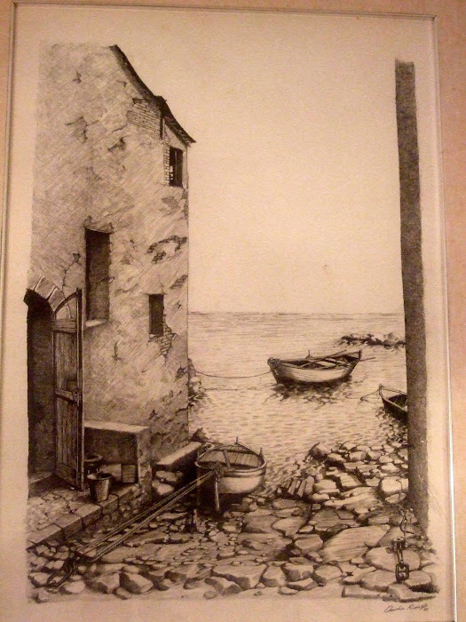 China su cartoncino 100x70 dal titolo "Chianalea di Scilla" (Rodolfo Orecchio)