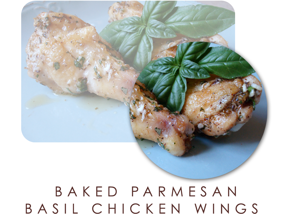 Rookie Cookie Baked Parmesan Basil Chicken Wings