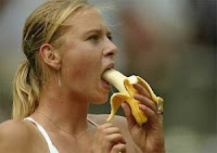 woman eating a banana