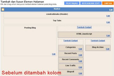Menambah Satu Kolom di Bawah Sidebar