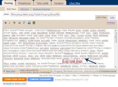 Membuat read more