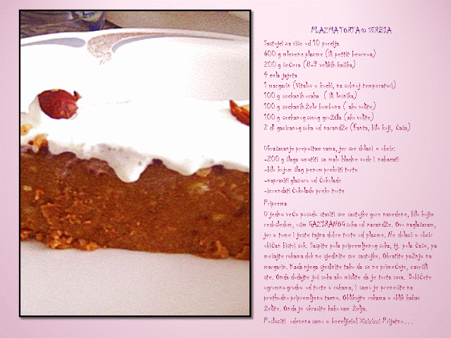 Recept --> Plazma torTa --> klik na sliku