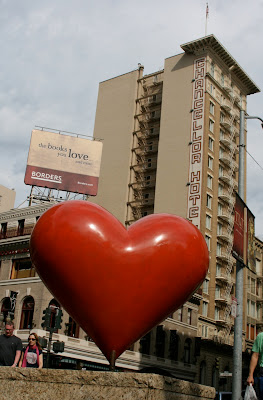 Hearts of San Francisco sculpture Union Square