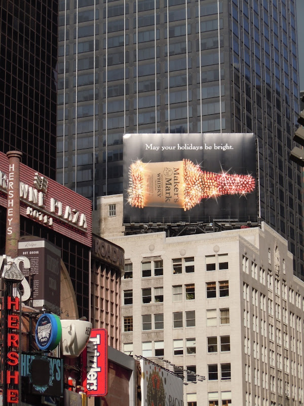 Maker's Mark Times Square Holidays billboard