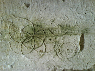 Apotropaic marks, Tithe Barn, Bradford on Avon, England