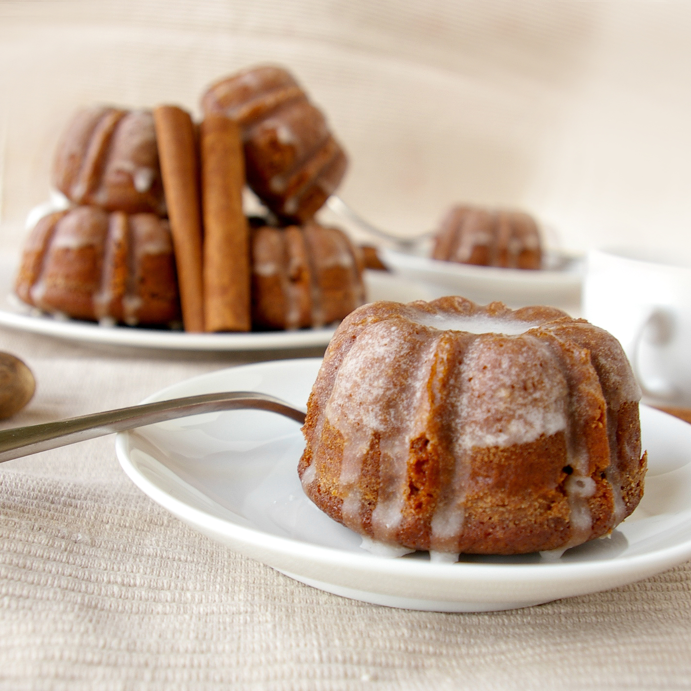 These Peas are Hollow Gingerbread Bundts with Cinnamon Glaze