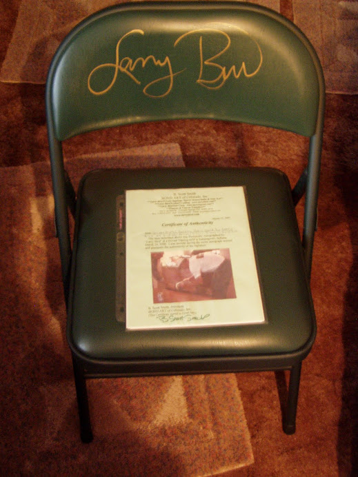 Larry Bird chair he used during private signing in 2000 he autoed it also!!