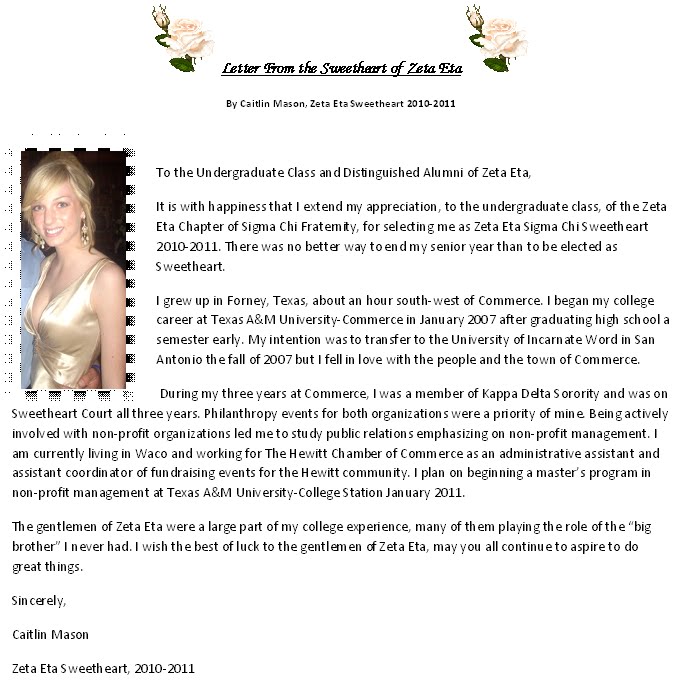 the zeta eta chapter of the sigma chi fraternity letter from the letter after zeta