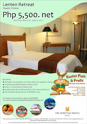 Heritage hotel promo Experience a wonderful semi-buffet and buffet dinner with family and friends in a deluxe hotel ambiance with friendly and accommodating hospitality that Riviera Café is widely known for with today’s MetroDeal: Savor the delightful flavors of international dishes in an eat-all-you-can dinner buffet at The Heritage Hotel's Riviera Cafe for P