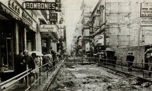 La calle Florida preparandola Peatonal en 1971