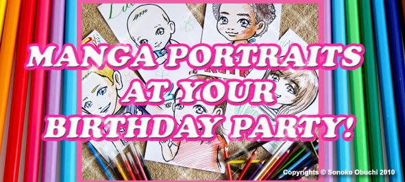 Manga portraits at your birthday party!