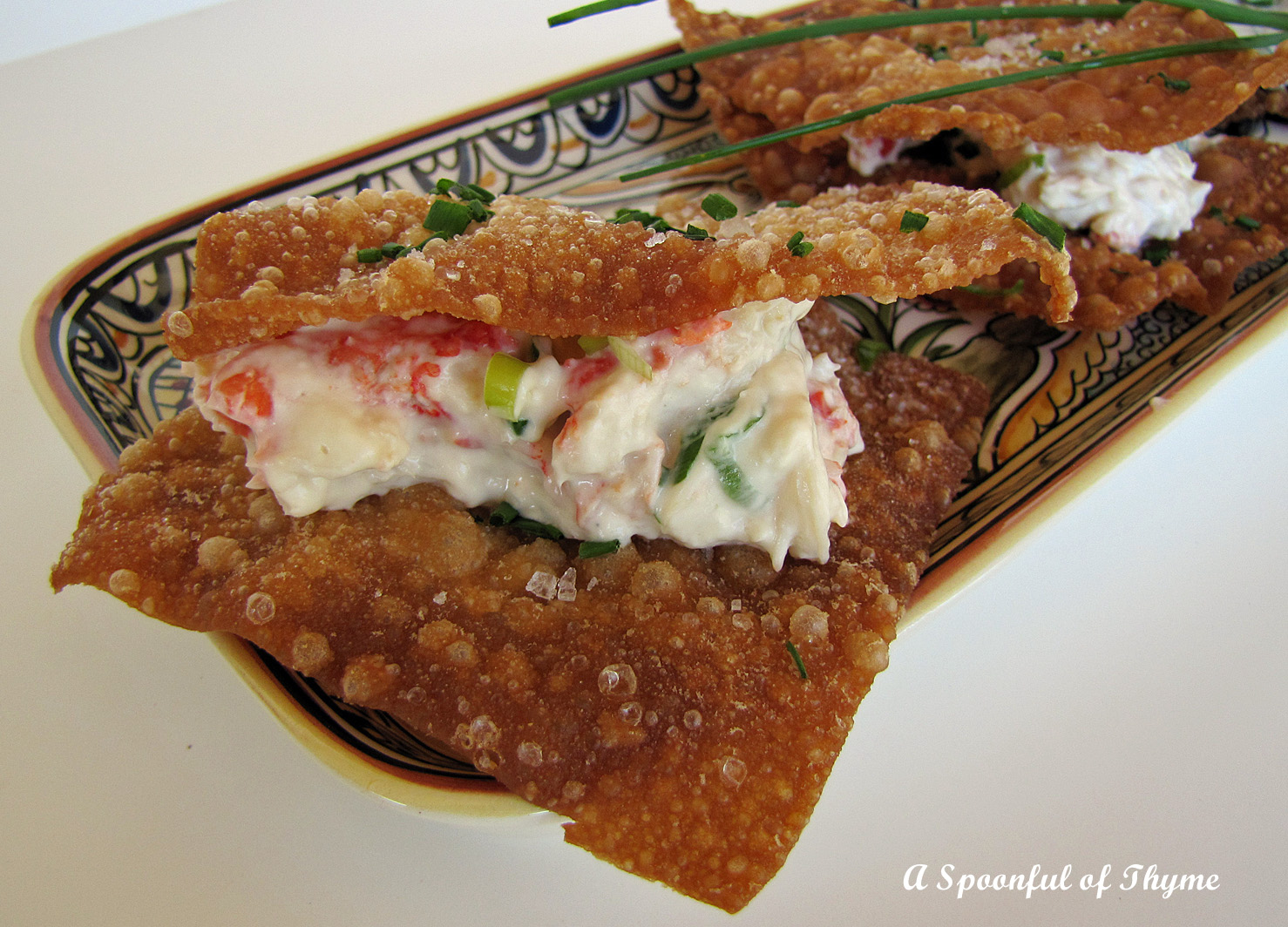 A Spoonful of Thyme OpenFace King Crab Rangoon