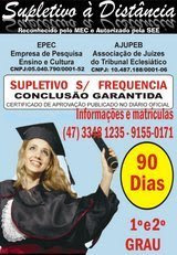 SUPLETIVO A DISTÂNCIA ENSINO FUNDAMENTAL E MÉDIO