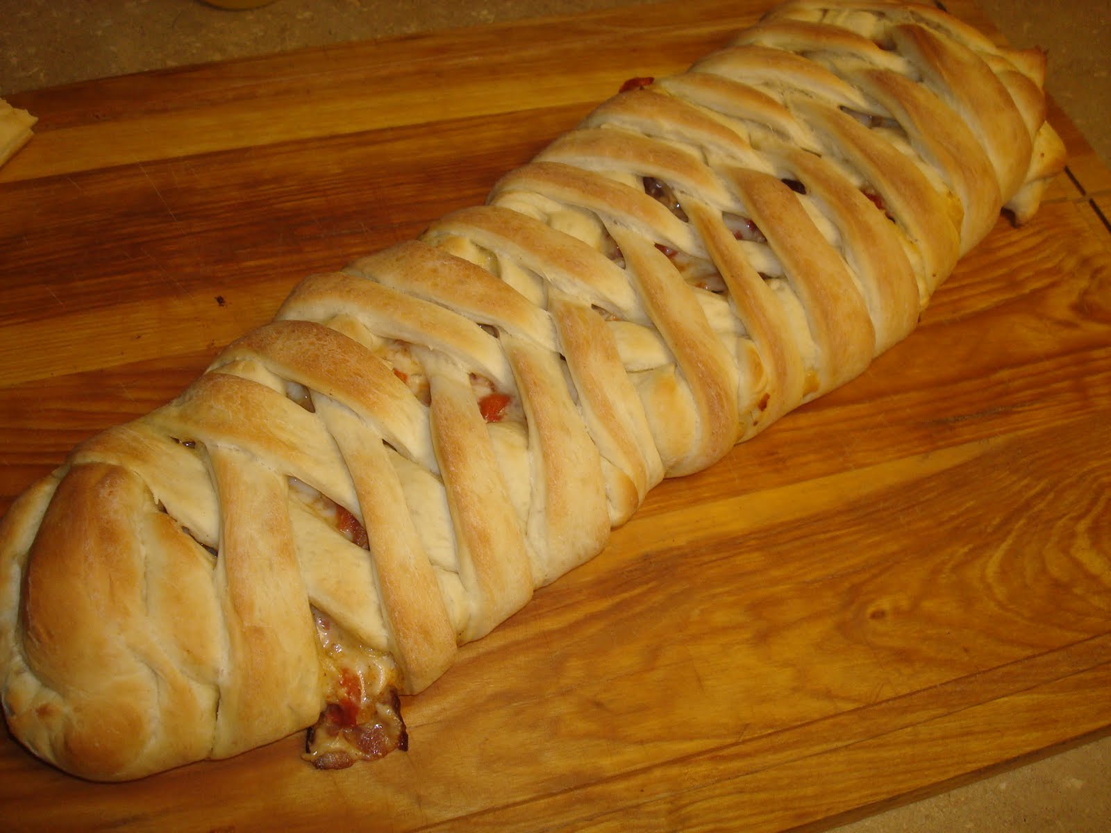 menu managed Swiss Chicken and Bacon Bread Braid