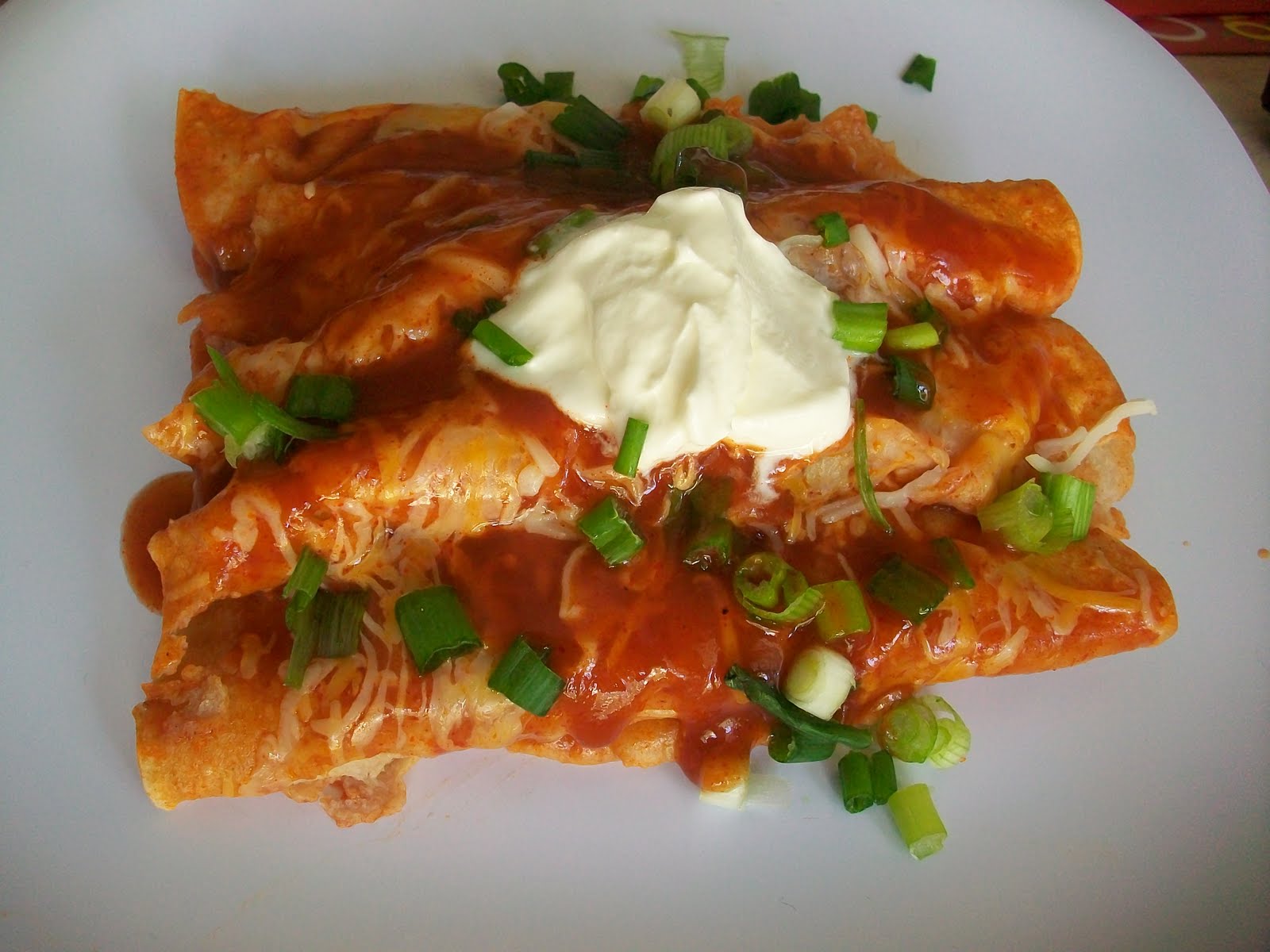 Peace, Love, and Coffee Red Enchiladas