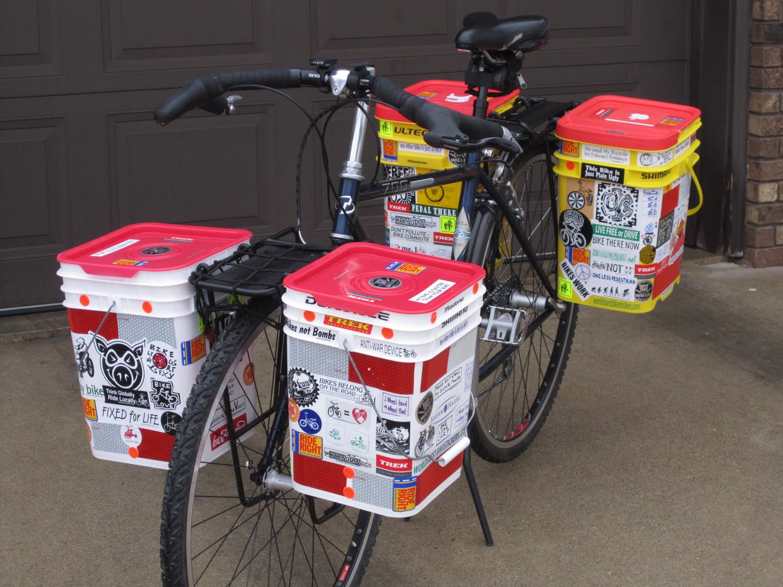 Biking With Burch My Kitty Litter Panniers...