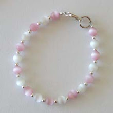 Pink and White Catseye Bracelet