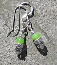 Lime and Clear Crystal Earrings