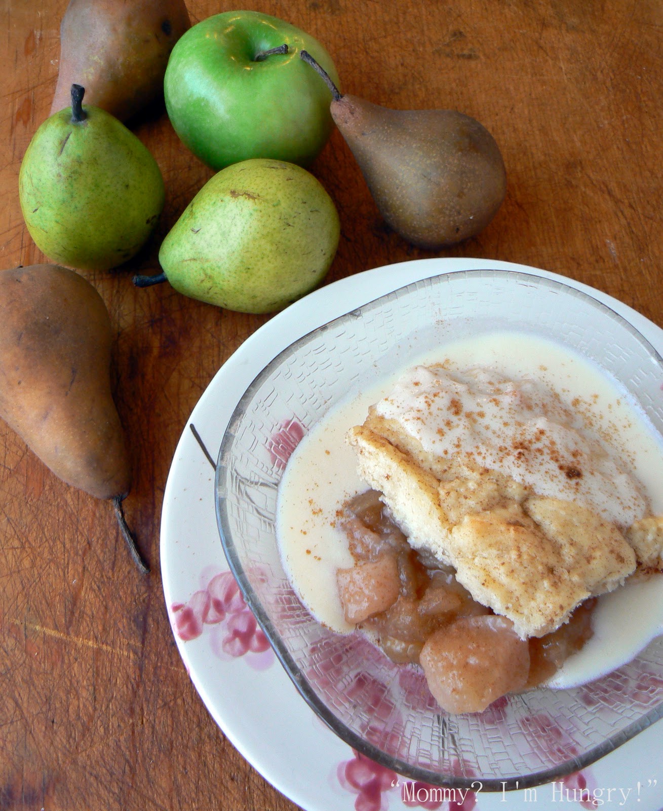MIH Recipe Blog Roasted Apple Pear Cobbler with Custard Sauce