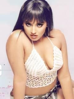 meghna naidu in neted dress exposing her clevage