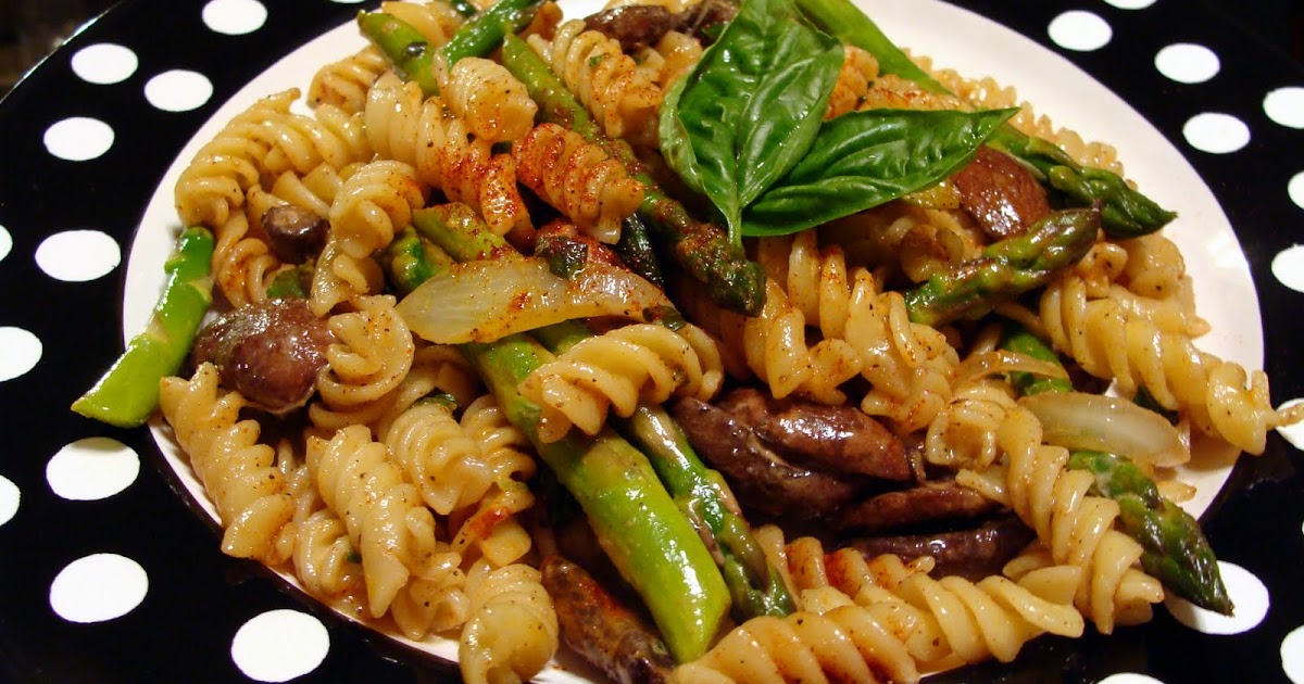 The Maine Vegan Asparagus and Mushroom Rotini