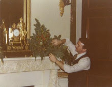 Frank Lazzaro decorating a mantle at The White House