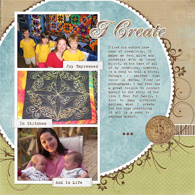 Angela's scrapbook page, featuring the kidlets