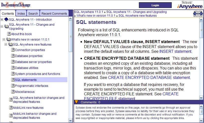 What's New - SQL Statements