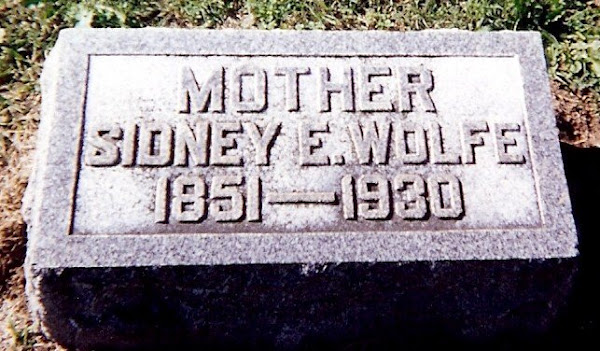 Sidney Elizabeth West Wolfe's stone