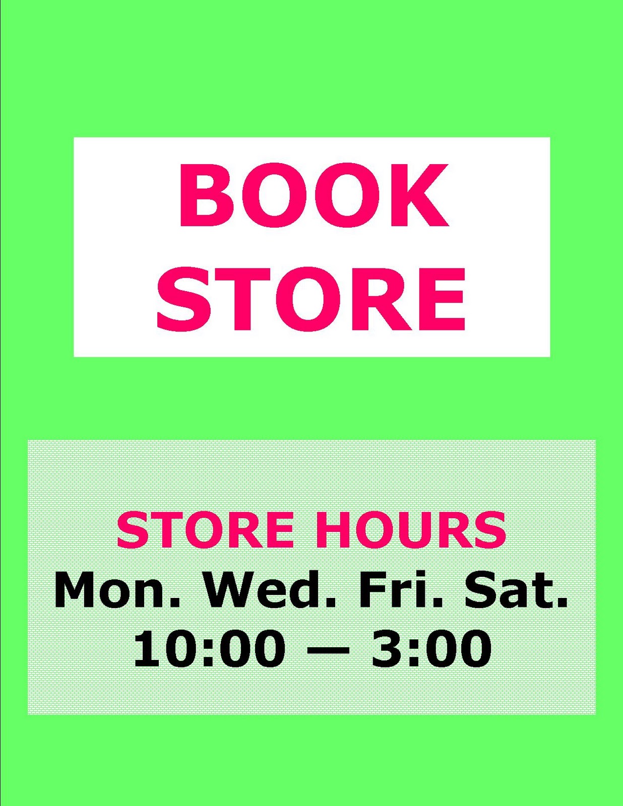 Bookstore Signage