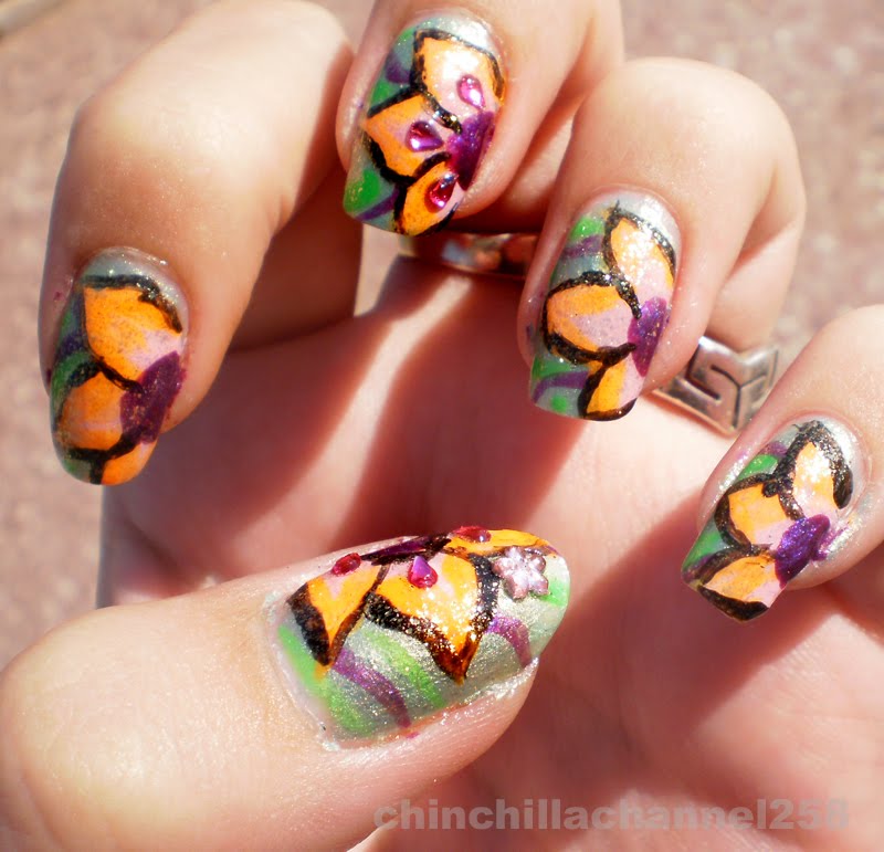 flower nail designs. a huge flower nail design