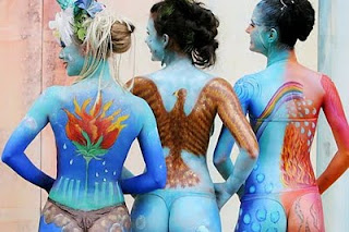 Amazing Blue Colour Of Body Art Painting