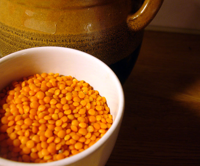 libyan food Lentil Soup With Fried Onions Hasa Adas حساء عدس