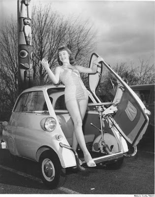 Miss Tacoma Home Show of 1958 in an Isetta