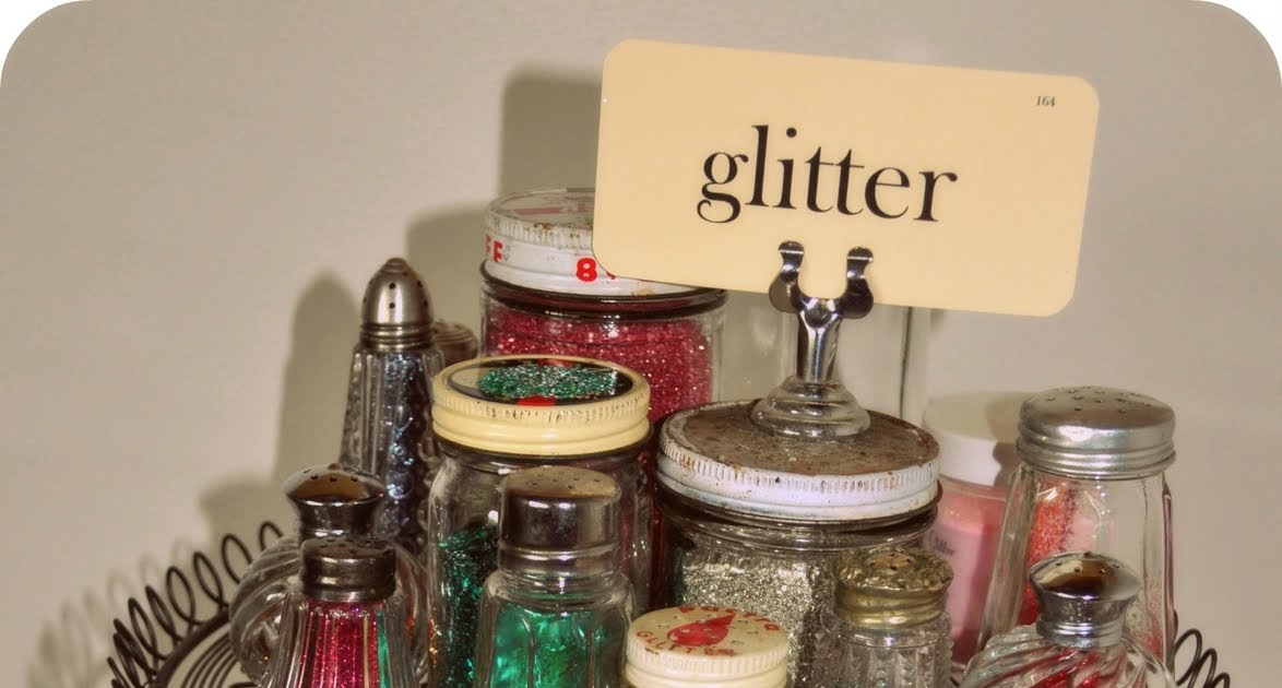 creative glitter storage from ribbon, glitter, and glue Little Birdie