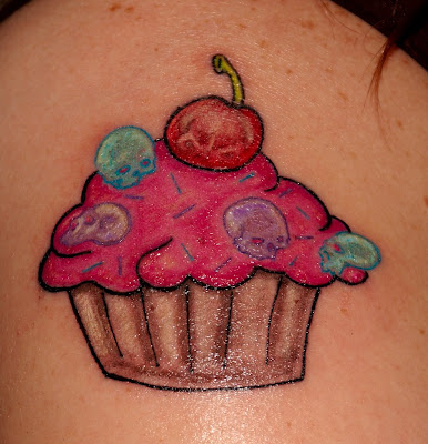 Cupcake with Skull Tattoo