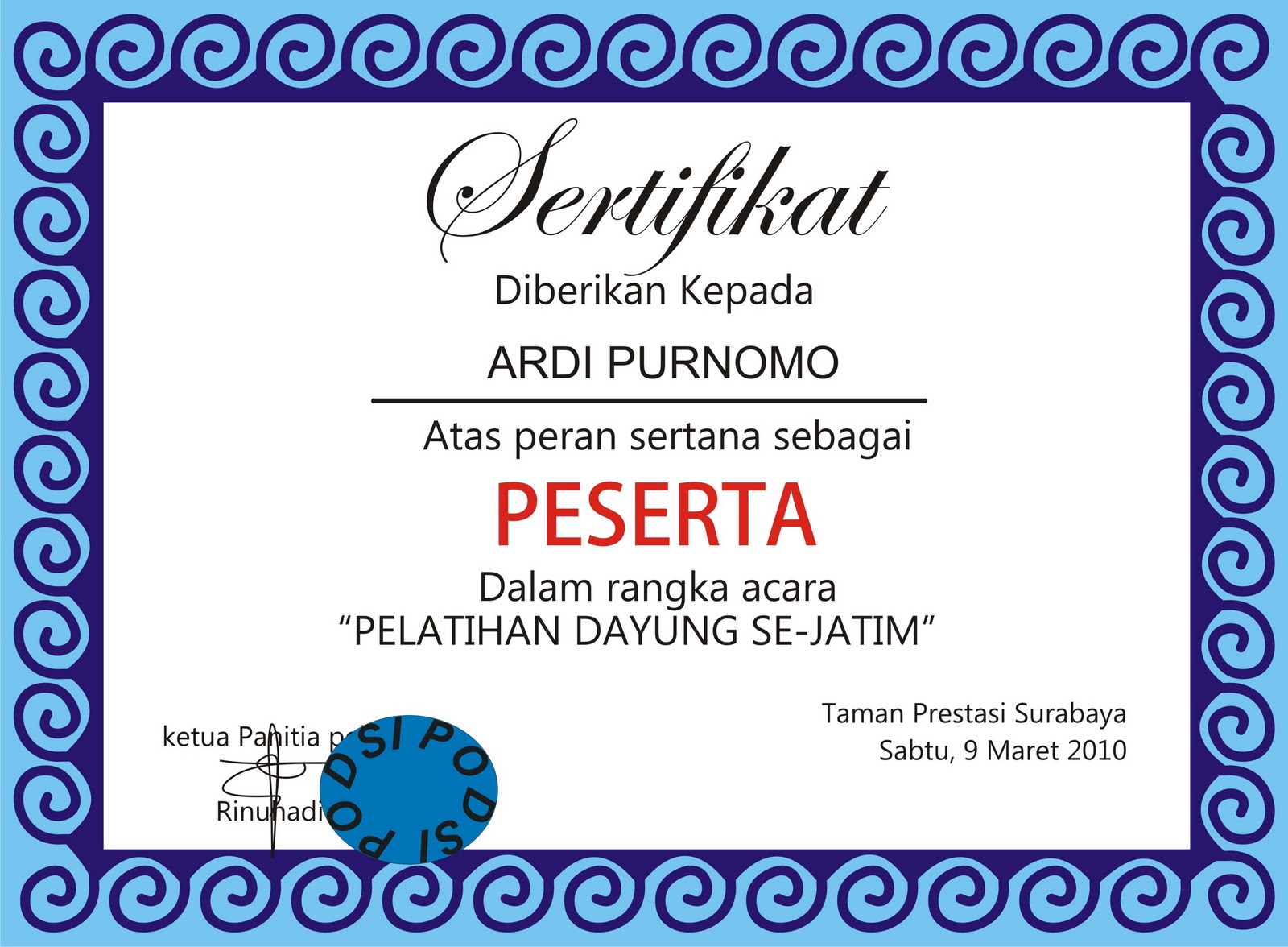 contoh sertifikat