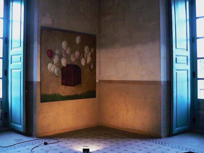 loreto pozuelo. el mundo al revés II. óleo sobre tela. (2008)