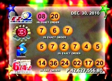 PCSO Dec 30, 2010 Lotto Draw Results