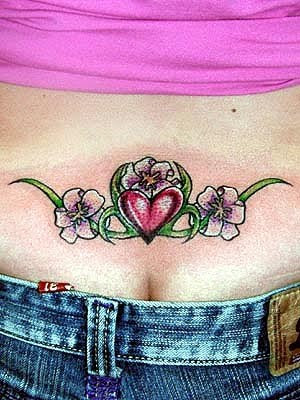tribal heart tattoos lower back