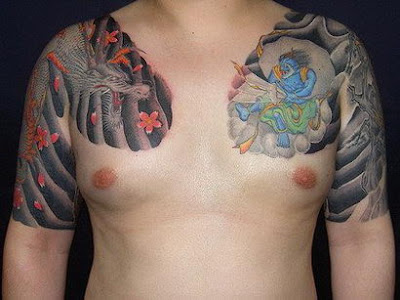 tattoos designs for men on chest. yakuza chest tattoos